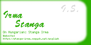 irma stanga business card